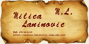 Milica Laninović vizit kartica